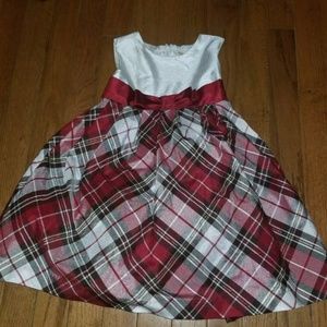 GYMBOREE Christmas plaid dress red gold ivory 2t